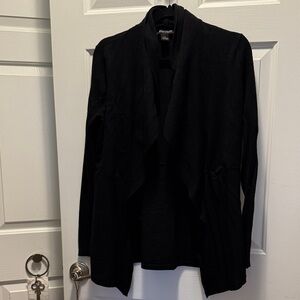 White House Black Market Black Open-Front Cardigan